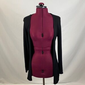 Black Open Front 100% Cashmere Cardigan